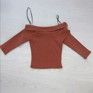 Forever 21 Terracotta Off-Shoulder Sweater